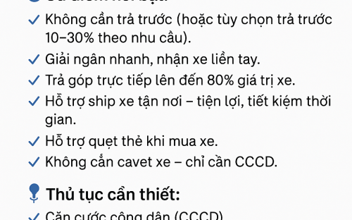 Chính Sách Trả Góp